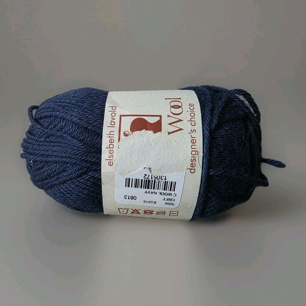 Elsebeth Lavold Blue Yarn Skein Cotton Wool Blend Knitting 50g 109yds NEW